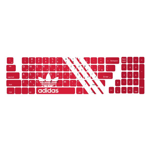 برچسب حروف فارسی کیبورد گراسیپا طرح Adidas کد 102
