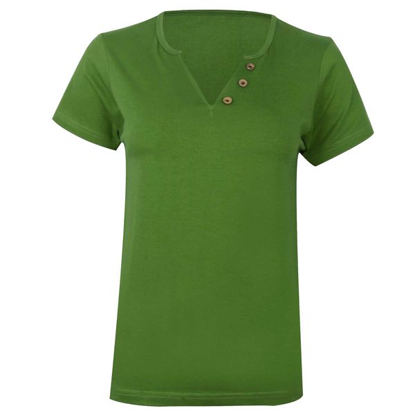 تی شرت آستین کوتاه زنانه کانتکس مدل 249009912 نخ پنبه رنگ سبز
