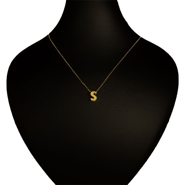 گردنبند طلا 18 عیار زنانه گنجینه هنر خوش نشین مدل  سه بعدی طرح S
