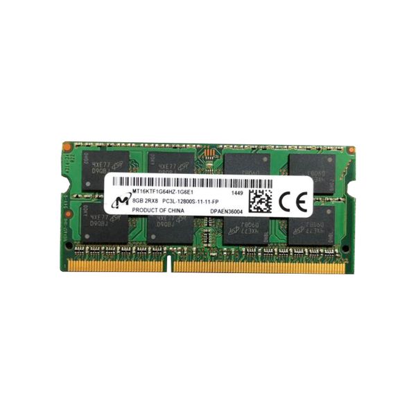 رم لپ تاپ DDR3L تک کاناله 64 مگاهرتز میکرون مدل MT16KTF1G64HZ-1G6E ظرفیت 8 گیگابایت