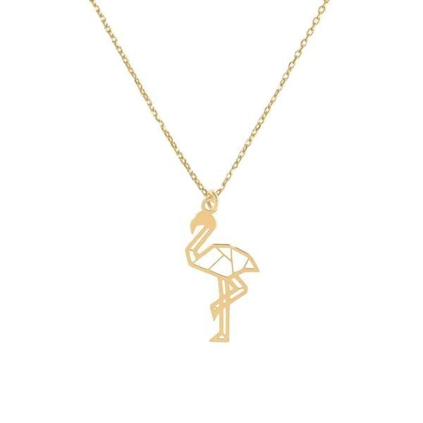 گردنبند طلا 18 عیار زنانه طلای کامک طرح لک لک