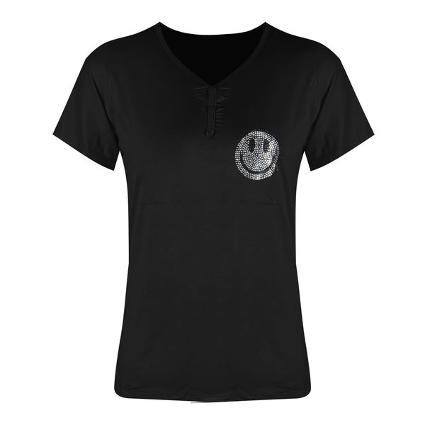 تی شرت آستین کوتاه زنانه مدل سه دکمه 8823