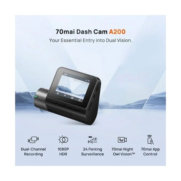دوربین فیلم برداری خودروی سوِنتی مِی مدل 70mai dash cam A200 set دوربین جلو به همراه دوربین عقب