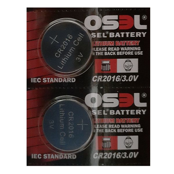 باتری سکه ای اوسل مدل CR2016 بسته دو عددی