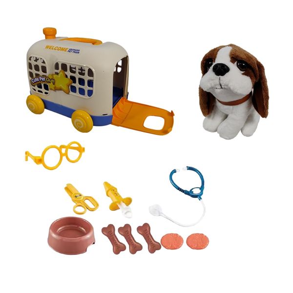 اسباب بازی مدل سگ و قفس طرح دامپزشکی مجموعه 12 عددی