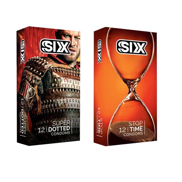 کاندوم سیکس مدل superdotted بسته 12 عدد به همراه کاندوم سیکس مدل Stop Time بسته 12 عددی