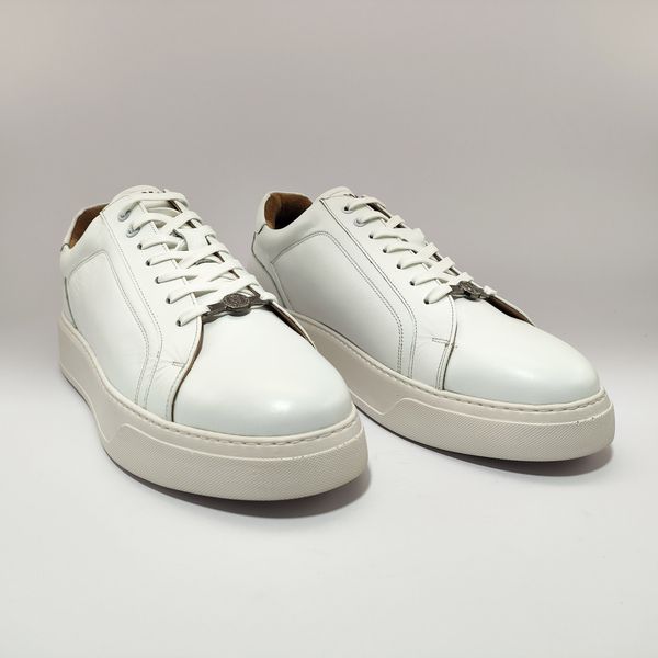 کفش روزمره مردانه کرمانی مدل چرم دستدوز طبیعی کد 42003 رنگ سفید