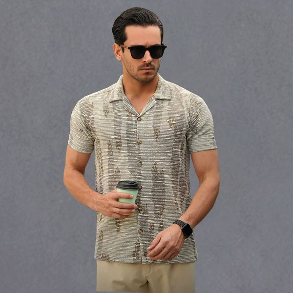 پیراهن آستین کوتاه مردانه مدل بوکله کد 1106-036