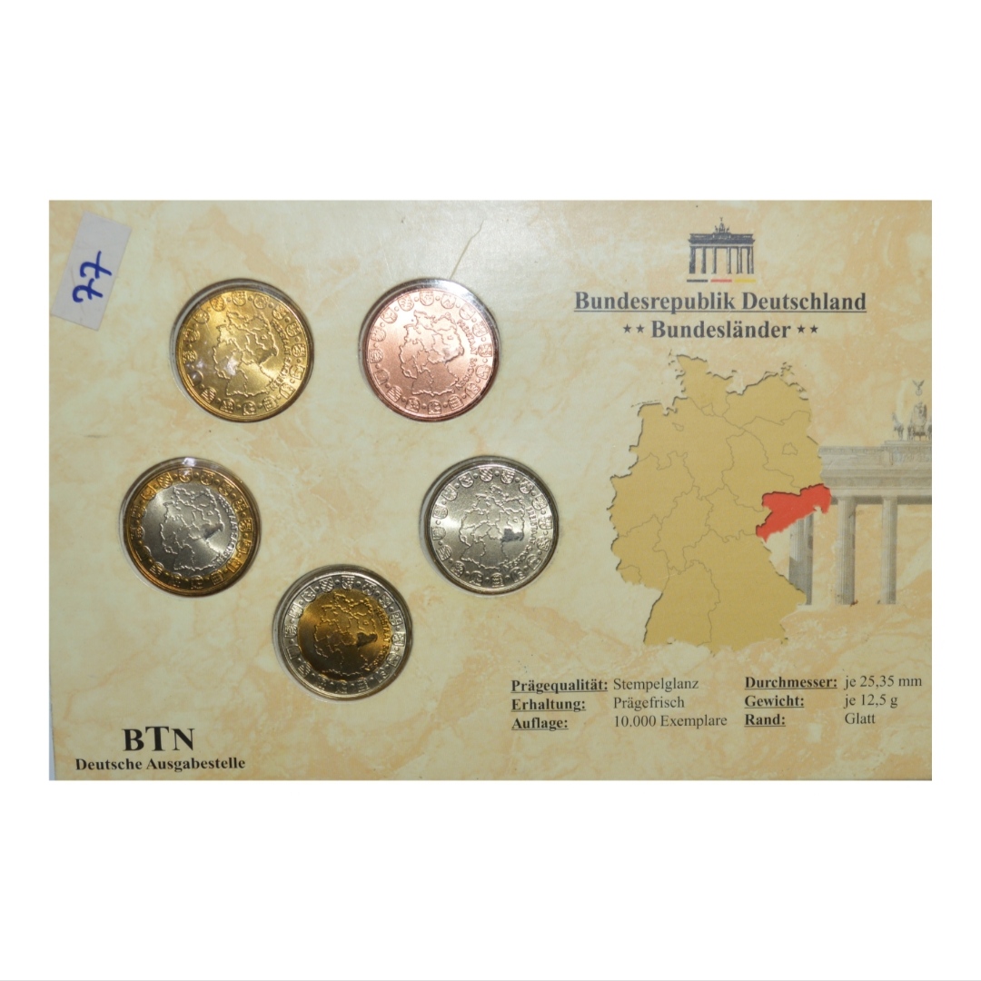 سکه تزیینی طرح کشور آلمان فدرال مدل آلبوم سکه های ایالتی مجموعه 5 عددی 