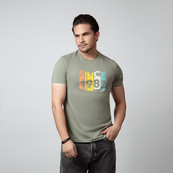 تی شرت آستین کوتاه مردانه باینت مدل 756-3 رنگ سبز 
