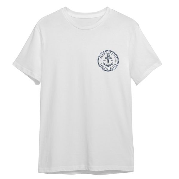 تی شرت آستین کوتاه مردانه مدل لنگر کشتی کد 0759 رنگ سفید