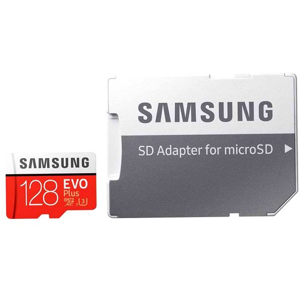 کارت حافظه microSDXC مدل Evo Plus کلاس 10 استاندارد UHS-I U3 سرعت 100MBps ظرفیت 128 گیگابایت به همراه آداپتور SD