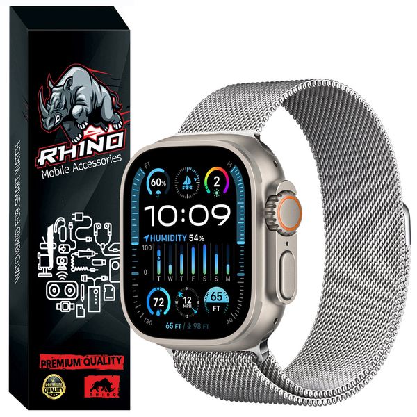 بند راینو مدل Milanese مناسب برای ساعت هوشمند T800 ultra / T900 ultra / HK8 Pro max / HK9 Ultra 2