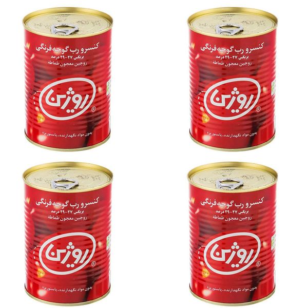 رب گوجه فرنگی روژین - 400 گرم بسته 4 عددی