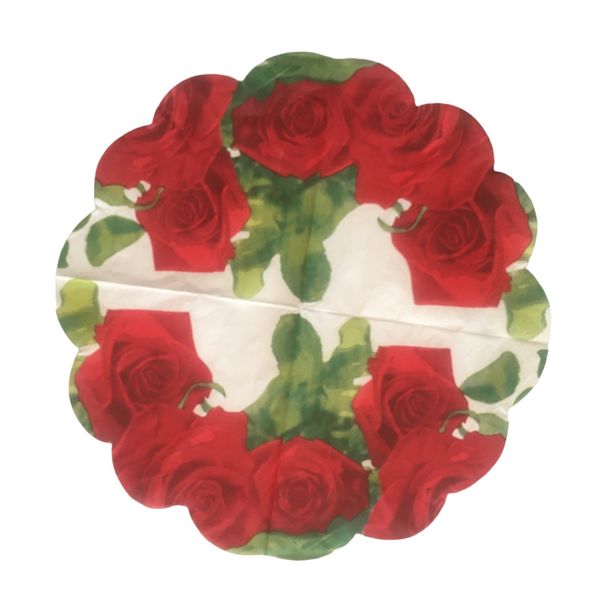 دستمال سفره مدل گل رز درشت بسته 20 عددی
