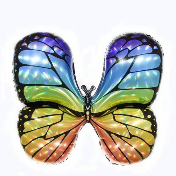 بادکنک فویلی مدل پروانه هفت رنگ 