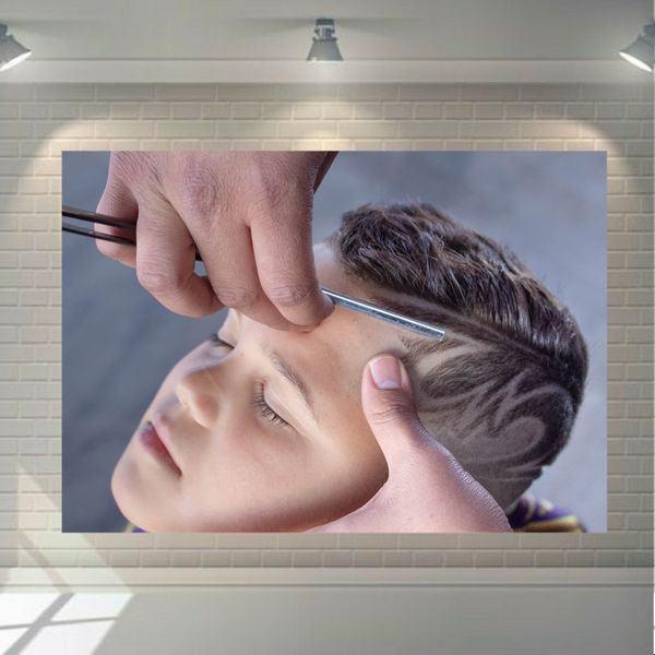 پوستر دیواری طرح آرایشگاه مردانه مدل چهره کد BR260 