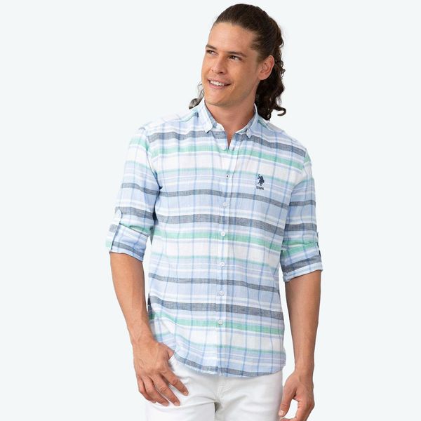 پیراهن آستین بلند مردانه یو اس پولو مدل 50199365-VR036