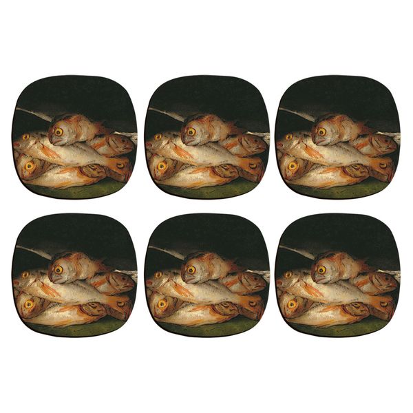 زیر لیوانی ترمه طراحان ایده مدل طبیعت بی جان، ماهی طلایی از گویا کد art0266 بسته شش عددی
