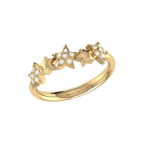 انگشتر طلا 18 عیار زنانه قیراط طرح ستاره کد GH6118