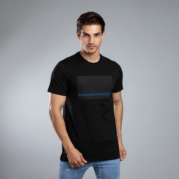 تی شرت آستین کوتاه مردانه باینت مدل 554-1 رنگ مشکی