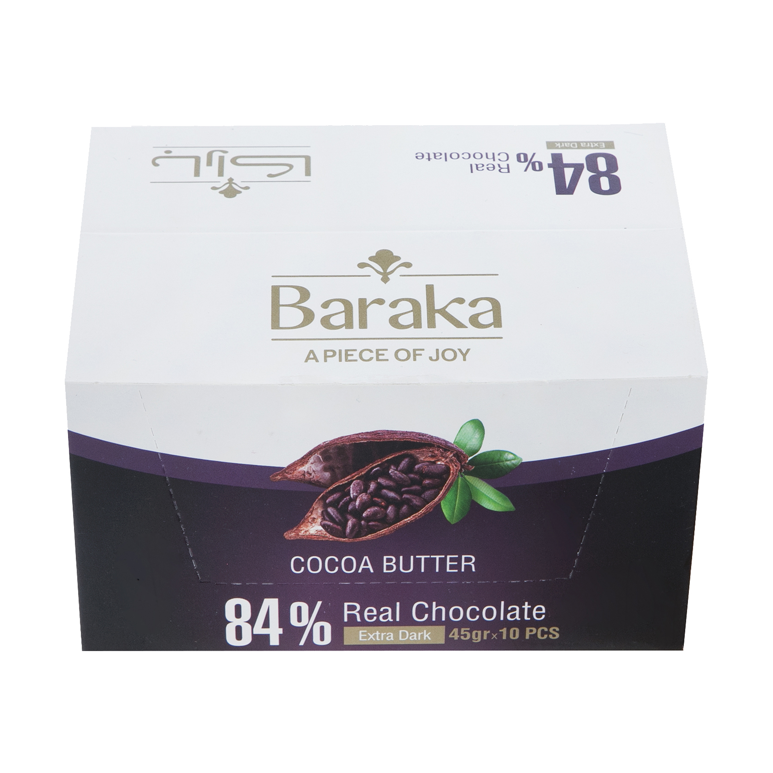 شکلات تلخ 84 درصد باراکا - 45 گرم  بسته 10 عددی 