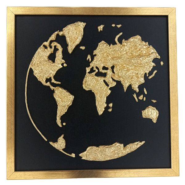 تابلو نقاشی رنگ روغن طرح برجسته مدل نقشه کره زمین