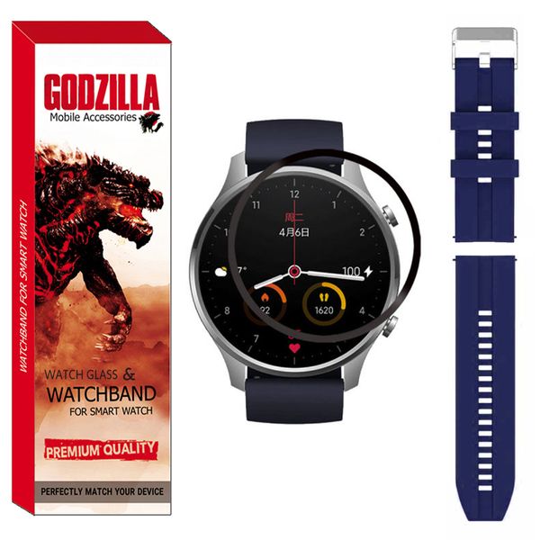 محافظ صفحه نمایش گودزیلا مدل GS-ARM مناسب برای ساعت هوشمند شیائومی Mi Watch Color به همراه بند