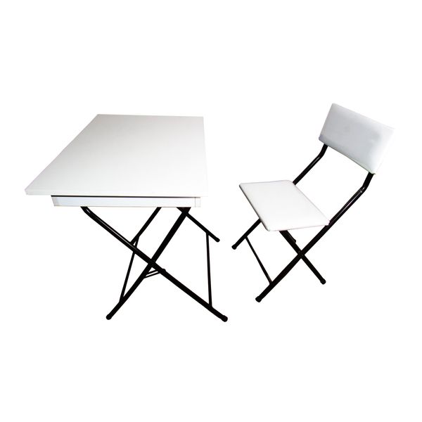 ست میز تحریر و صندلی میزیمو مدل وایت برد فورمیکا کد 109