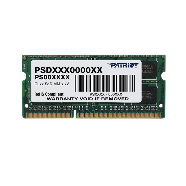 رم لپتاپ DDR3 تک کاناله 1333 مگاهرتز CL9 پاتریوت مدل PC3-10600 ظرفیت 2 گیگابایت