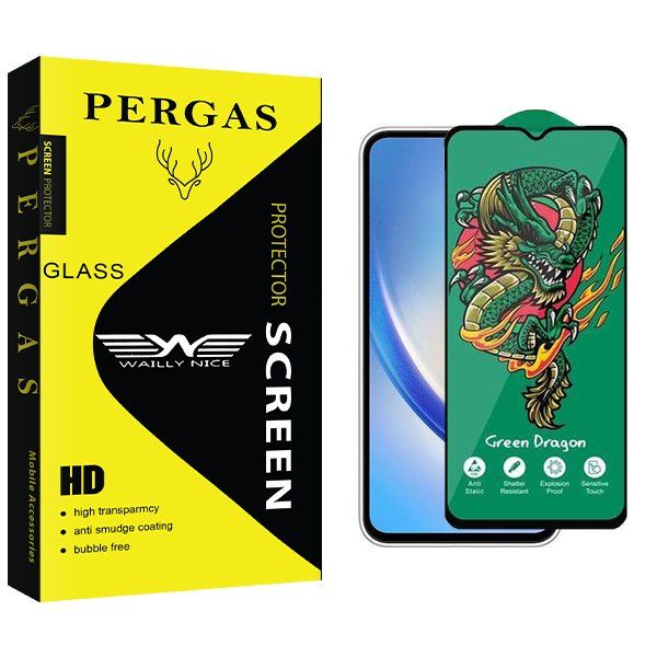 محافظ صفحه نمایش وایلی نایس مدل Pergas Green_Dragon مناسب برای گوشی موبایل سامسونگ Galaxy A34