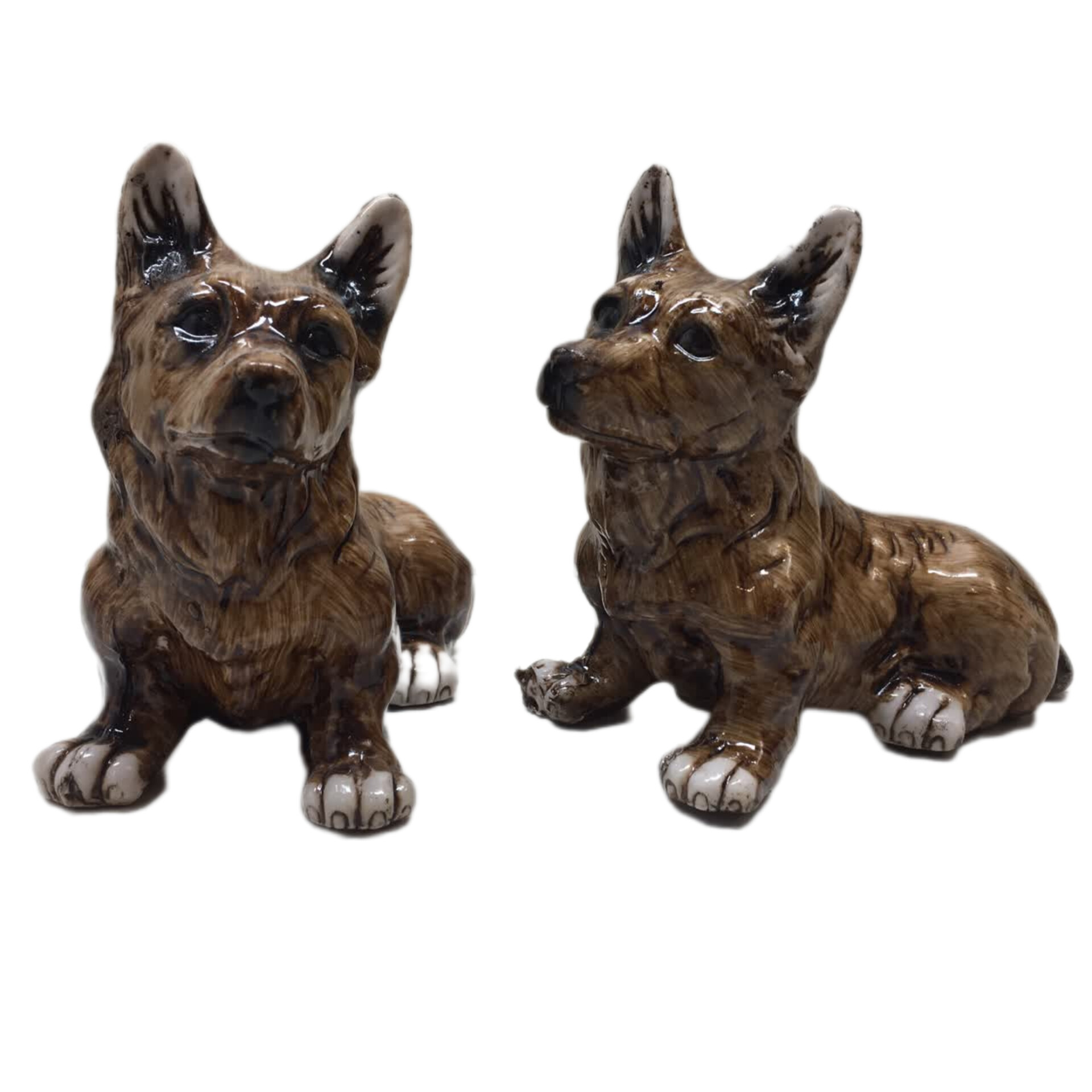 مجسمه مدل سگ نشسته مجموعه دو عددی
