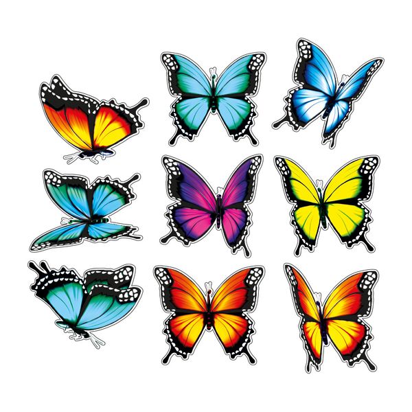استیکر گراسیپا مدل پروانه های رنگی کد 90 مجموعه 9 عددی