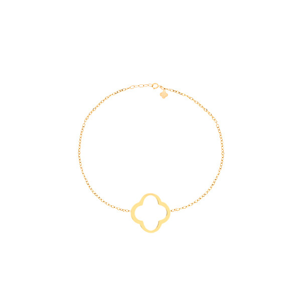 دستبند طلا 18 عیار زنانه ماوی گالری مدل ونکلیف توخالی بزرگ 