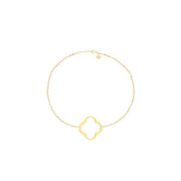 دستبند طلا 18 عیار زنانه ماوی گالری مدل ونکلیف توخالی بزرگ 