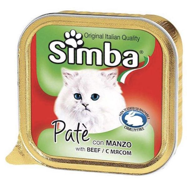 کنسرو غذای گربه سیمبا مدل con_manzo با وزن ۱۰۰ گرم