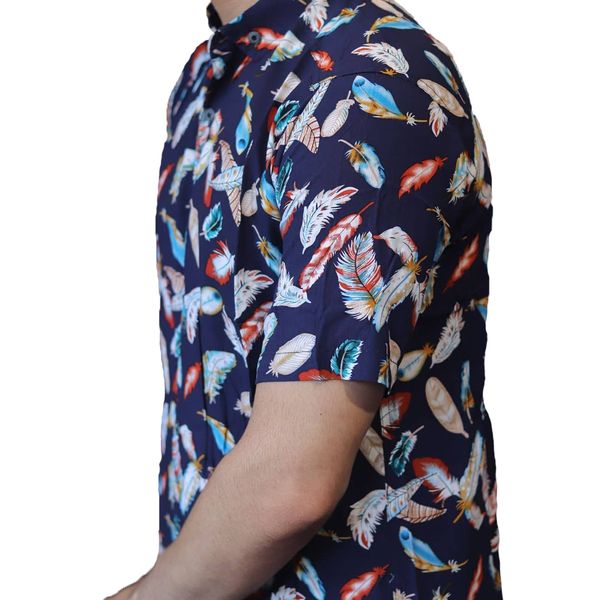 پیراهن آستین کوتاه مردانه طرح هاوایی مدل par4488