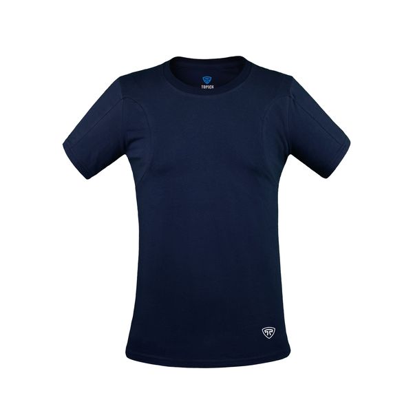 تی شرت آستین کوتاه مردانه تاپیک مدل 	نانو آنتی باکتریال ضدتعریق مردانه یقه گرد رنگ سرمه ای