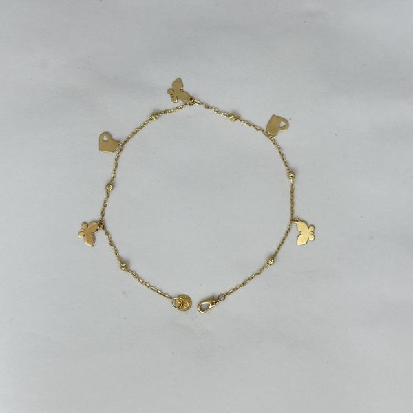 دستبند طلا 18 عیار زنانه مدل D025 طرح آویز دار