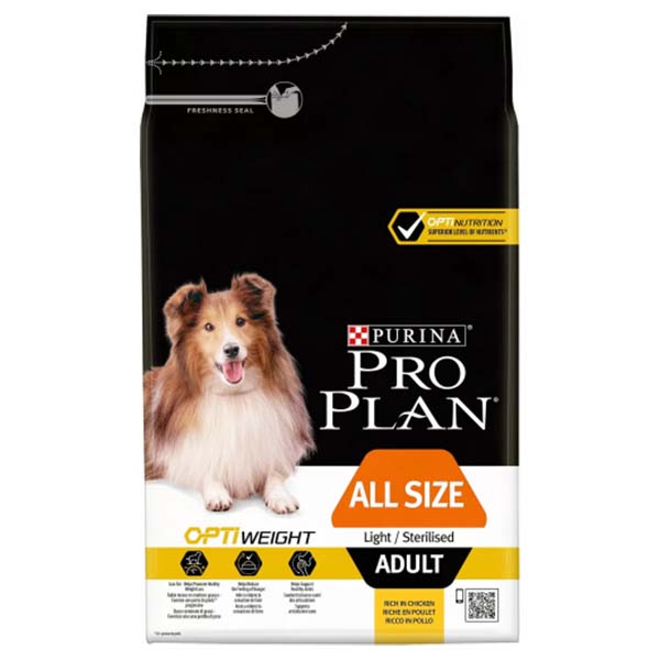 غذا خشک سگ پروپلن مدل all size light/sterilised opti weight وزن 3 کیلوگرم