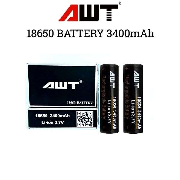 باتری لیتیوم یون قابل شارژ ای دبلیو تی کد IMR18650 ظرفیت 3400 میلی آمپرساعت