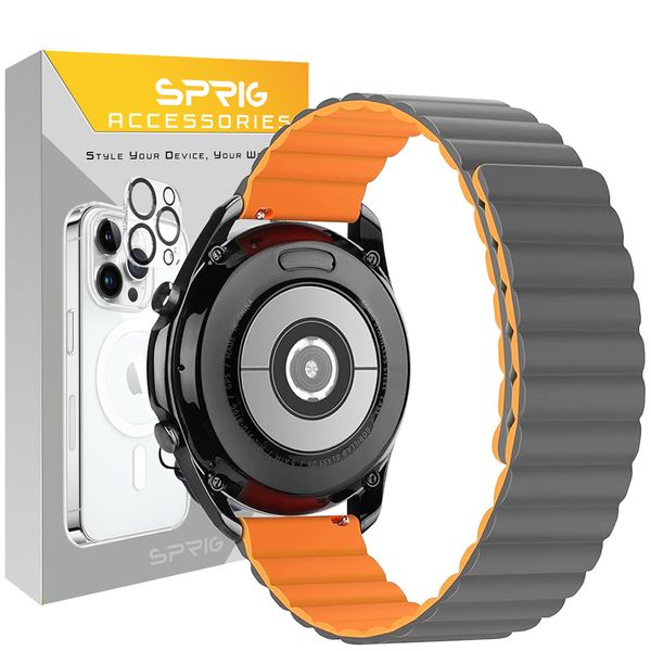 بند اسپریگ مدل Silicone Magnetic Link GRY TW مناسب برای ساعت هوشمند سامسونگ 22 میلی متری Galaxy Watch Gear S2 Classic / Gear S3 / Gear Sport