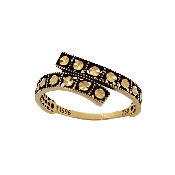 انگشتر طلا 18 عیار زنانه جواهری ماهوور مدل سیاه قلم کد 01
