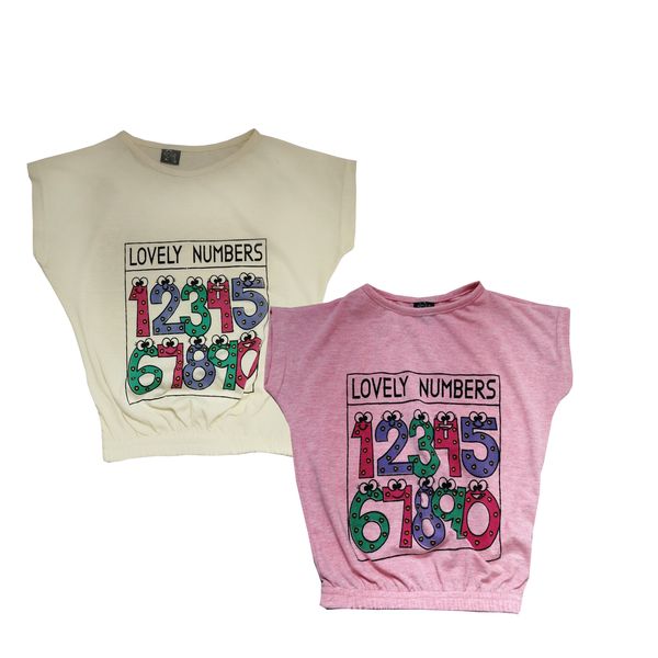 تی شرت دخترانه بانامان مدل b33 مجموعه 2 عددی