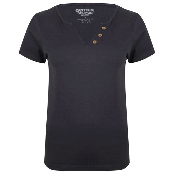 تی شرت آستین کوتاه زنانه کانتکس مدل 249009956 نخ پنبه رنگ نوک مدادی