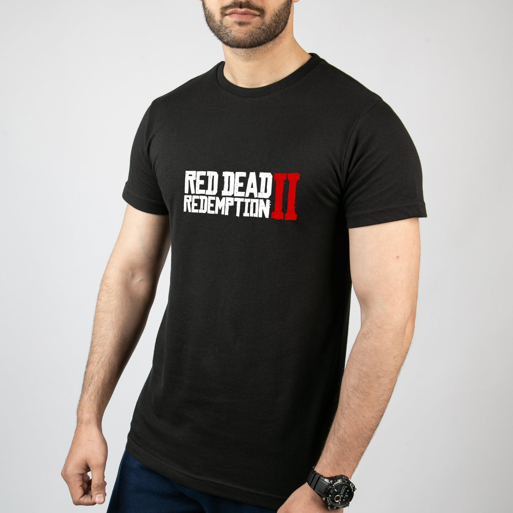 تی شرت آستین کوتاه مردانه مدل  نوشته بازی Red Dead Redemption کد G015