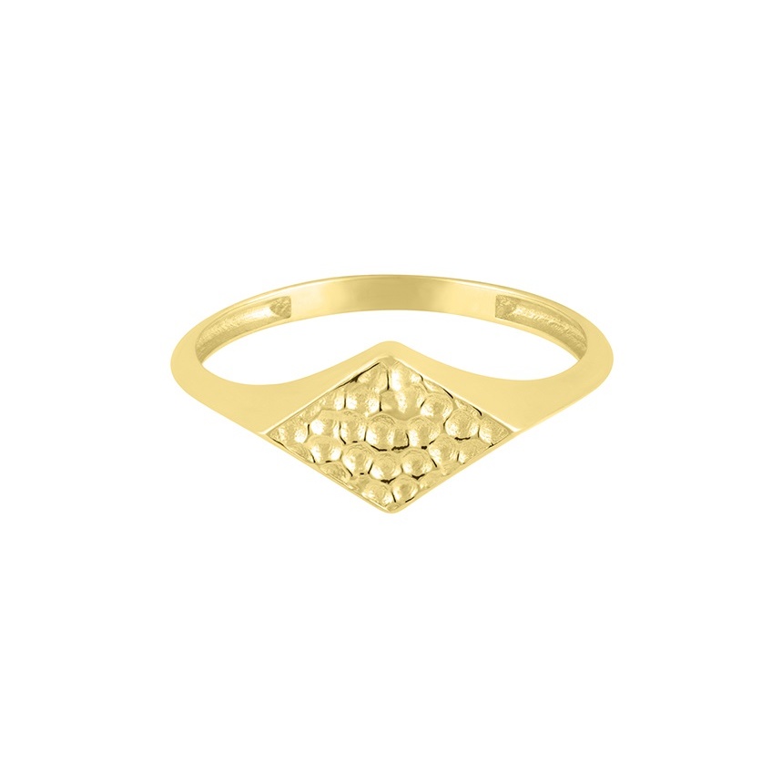 انگشتر طلا 18 عیار زنانه طلا و جواهر درریس مدل لوزی چکشی