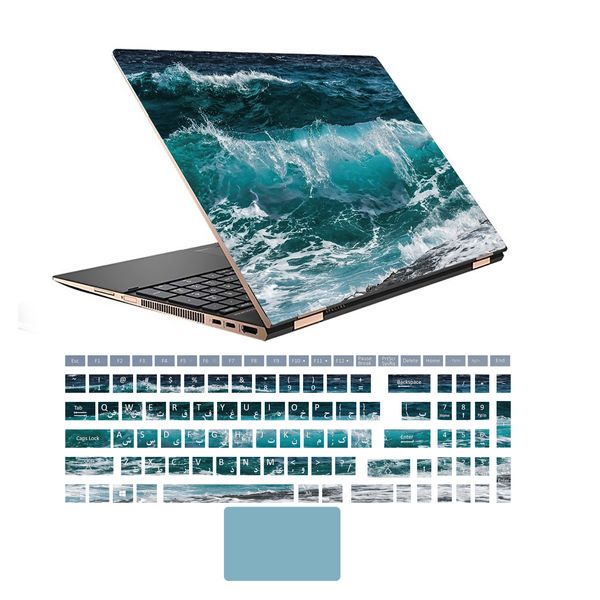  استیکر لپ تاپ هفال طرح موج مدل a87 مناسب برای لپ تاپ 15.6 اینچی