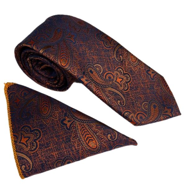 ست کراوات و دستمال جیب مردانه نسن مدل T97