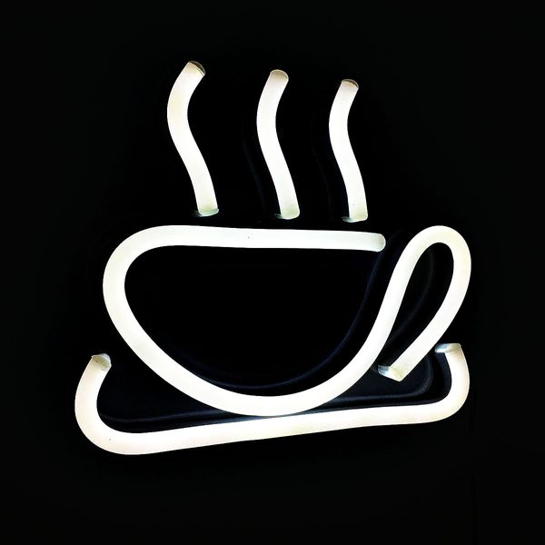 چراغ نئون طرح فنجان قهوه